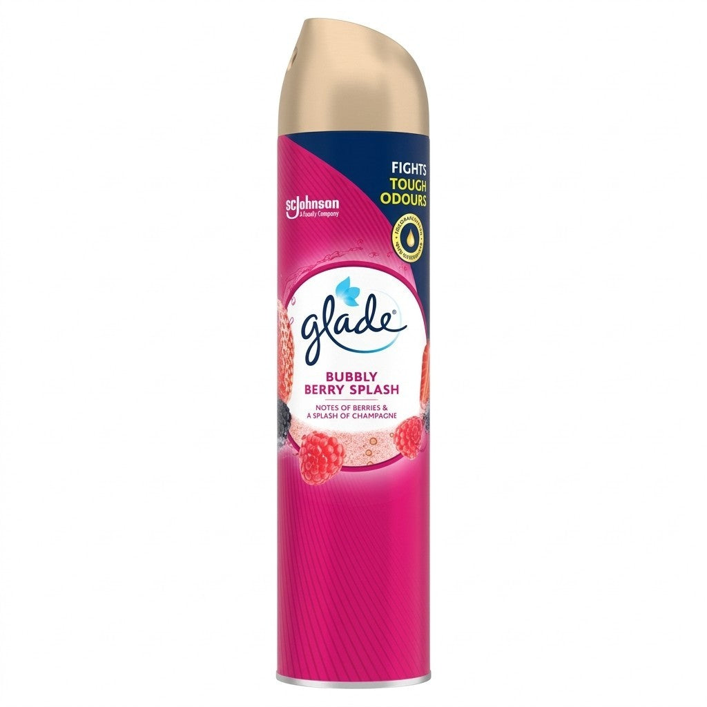 12x Glade Aerosol Air Freshener Spray 300ml Bubbly Berry Splash Room Fragrance