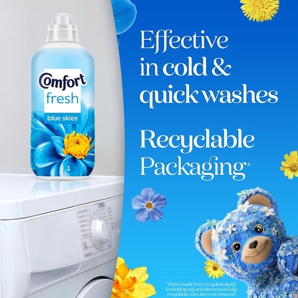 8 x 930ml Comfort Fresh Blue Skies Fabric Conditioner 31 Washes Bulk Pack Box