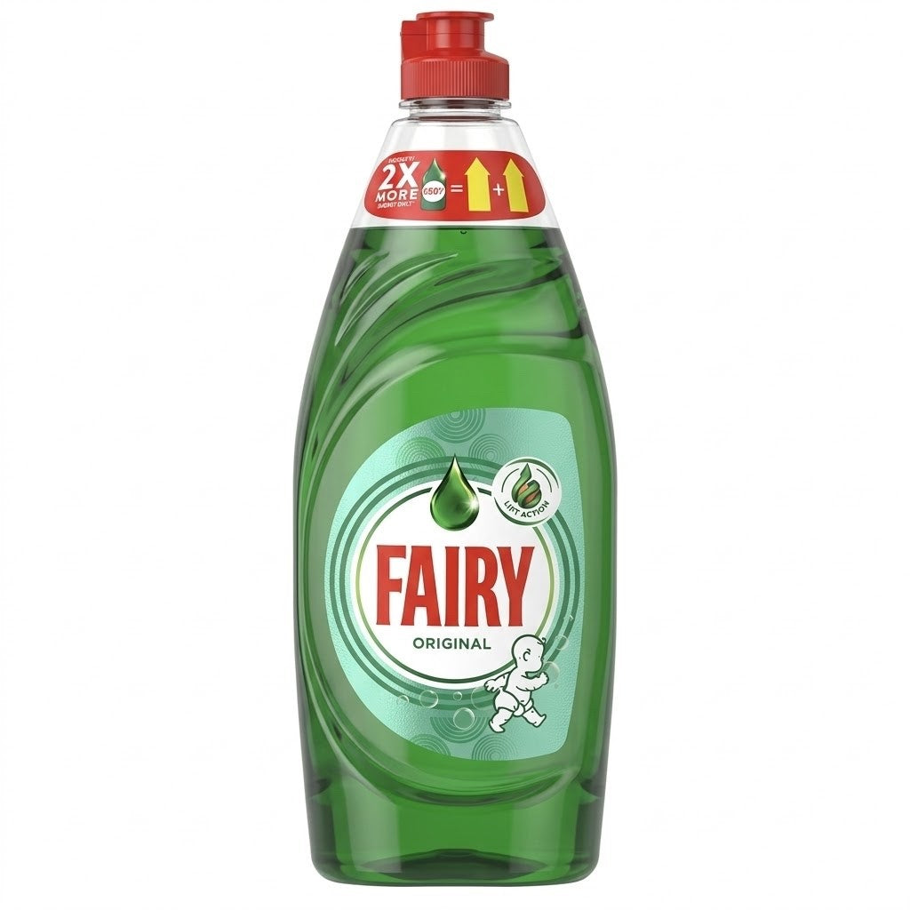 654ml x 8 Fairy Original Washing Up Liquid Dishwashing Detergent Green - Bulk