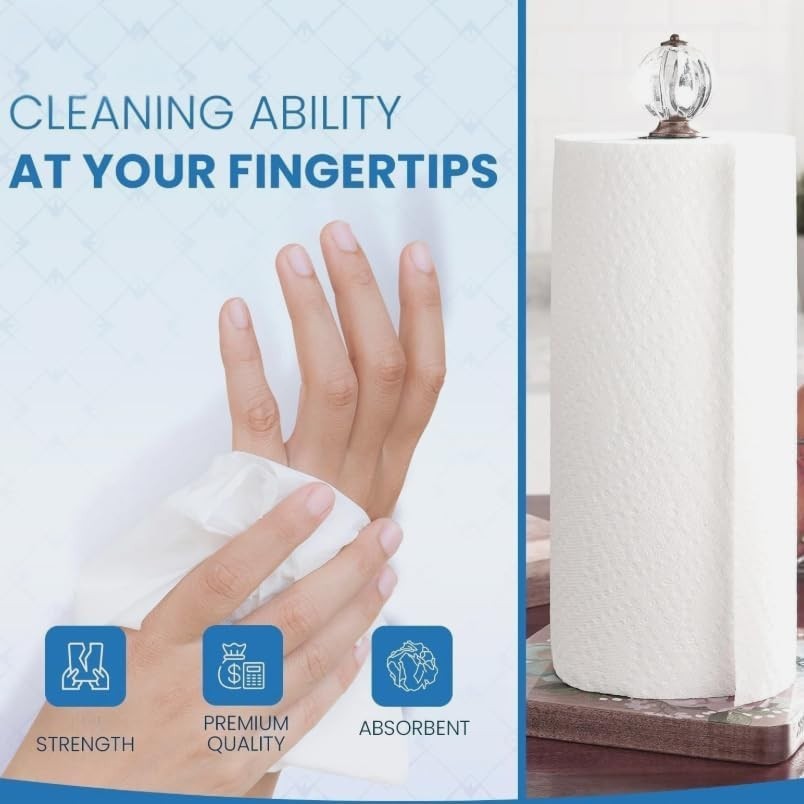 6 Pack Bestin Jumbo Kitchen Roll Towel 2 Ply White Extra Absorbent
