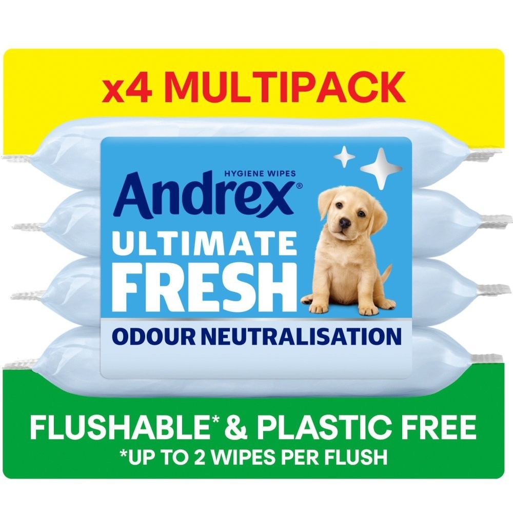 36s Andrex Ultimate Fresh Moist Toilet Tissue Wipes Odour Control Flushable Bulk