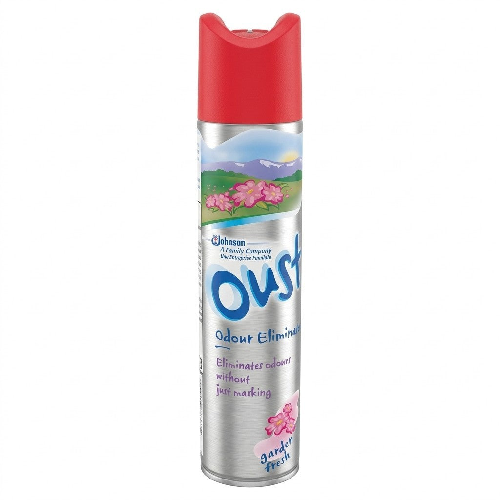12x Oust Odour Eliminator Aerosol Spray Garden Fresh Air Freshener 300ml