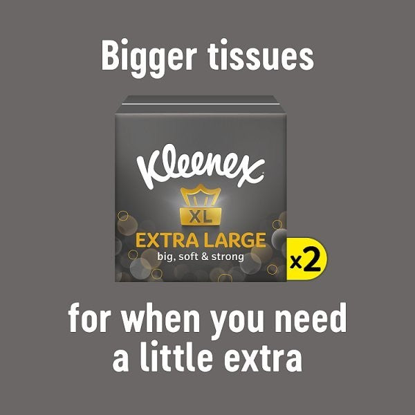 12 Boxes (6x2) Kleenex Extra Large Tissues Compact Twin Pack Soft Facial Tissue