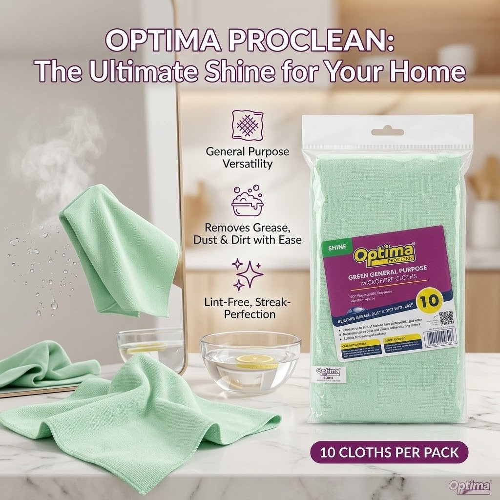 10s × 10 Optima ProClean Red Microfibre Cloths