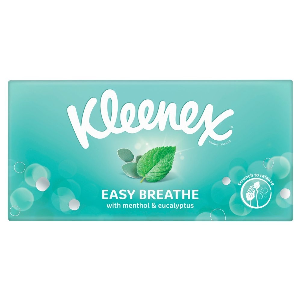 12 Pack Kleenex Easy Breathe Tissues Menthol Scented Cube Box 3-Ply 672 Total