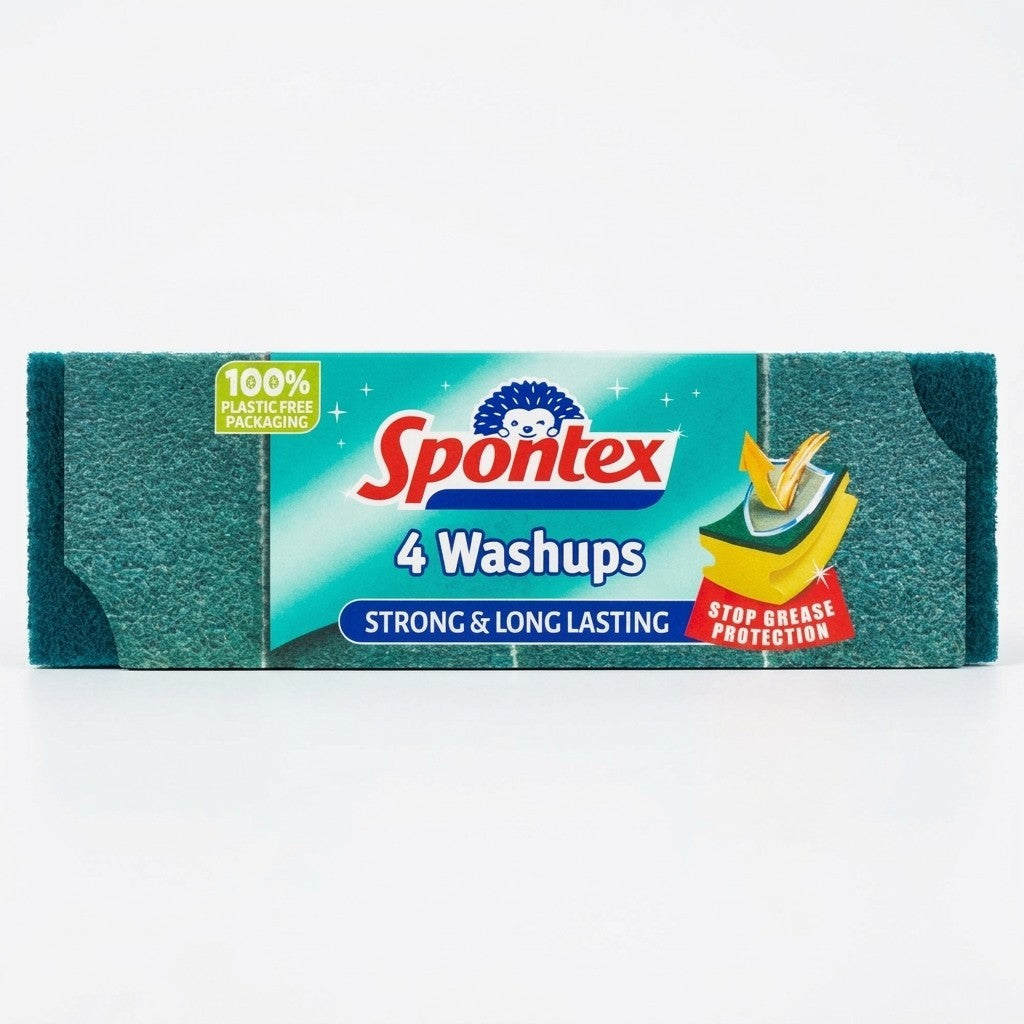 12x Spontex Washups General Purpose Sponge Scourers 4 Pack