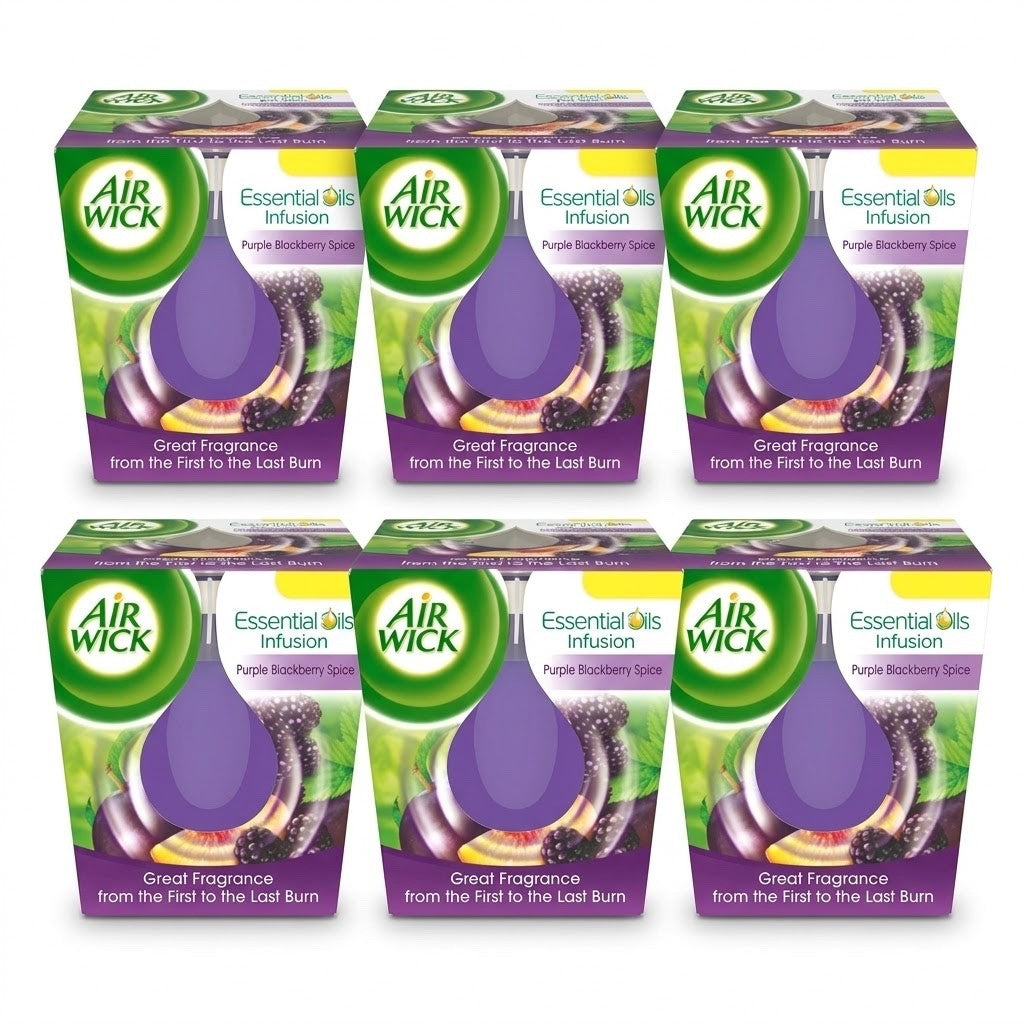 105g × 6 Air Wick Purple Blackberry Spice Candle 105g - BULK