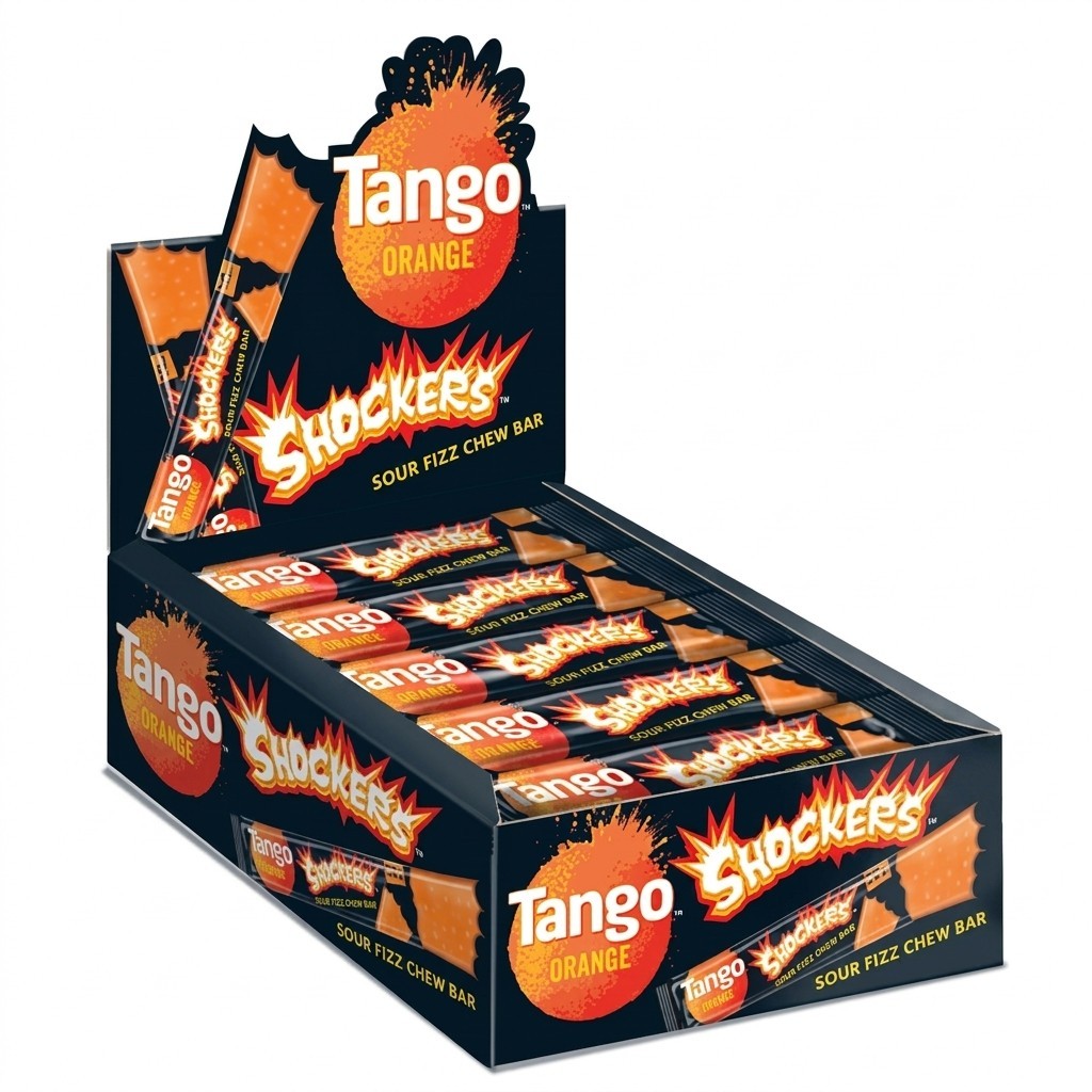 Tango Shocker Chewy Sweets 72 Pack | Cherry, Blue Raspberry & Orange