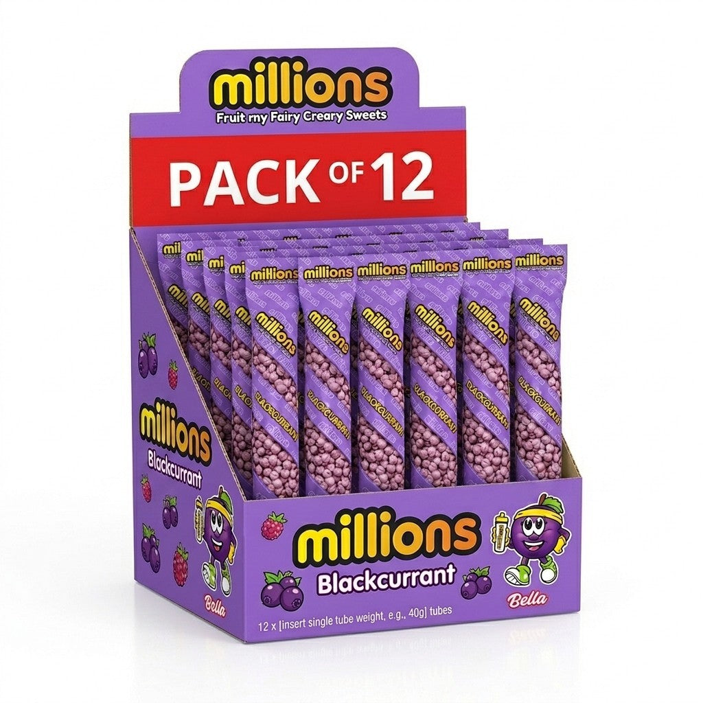 Millions Bubblegum Chewy Sweets 55g x 12 | Tiny Tasty Sweets