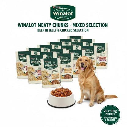 Winalot Meaty Chunks Wet Dog Food 100g x 20 Multipack