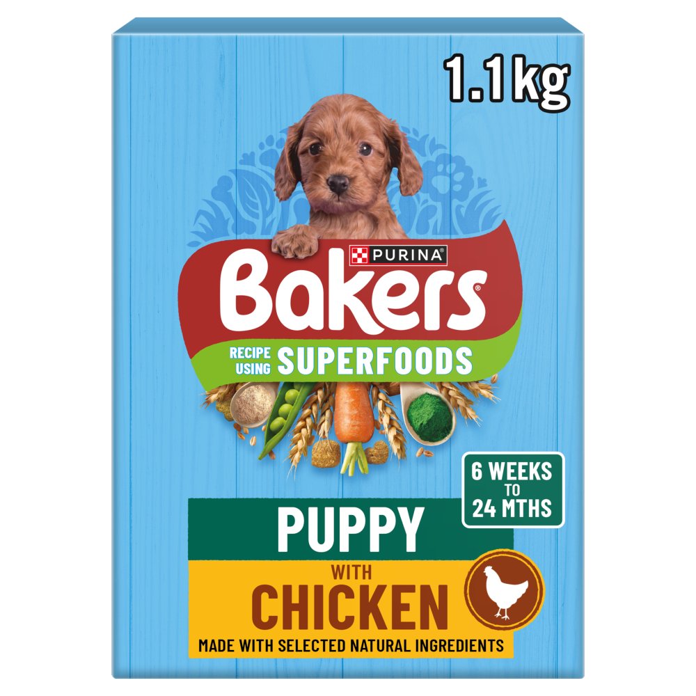 Bakers Superfoods Puppy Dry Dog Food – Natural Chicken & Vegetables – 1.1kg