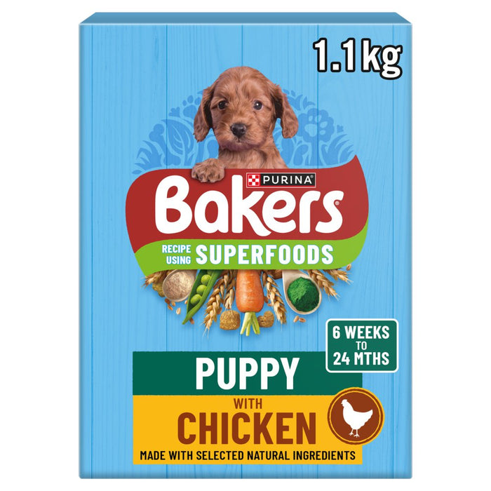 Bakers Superfoods Puppy Dry Dog Food – Natural Chicken & Vegetables – 1.1kg