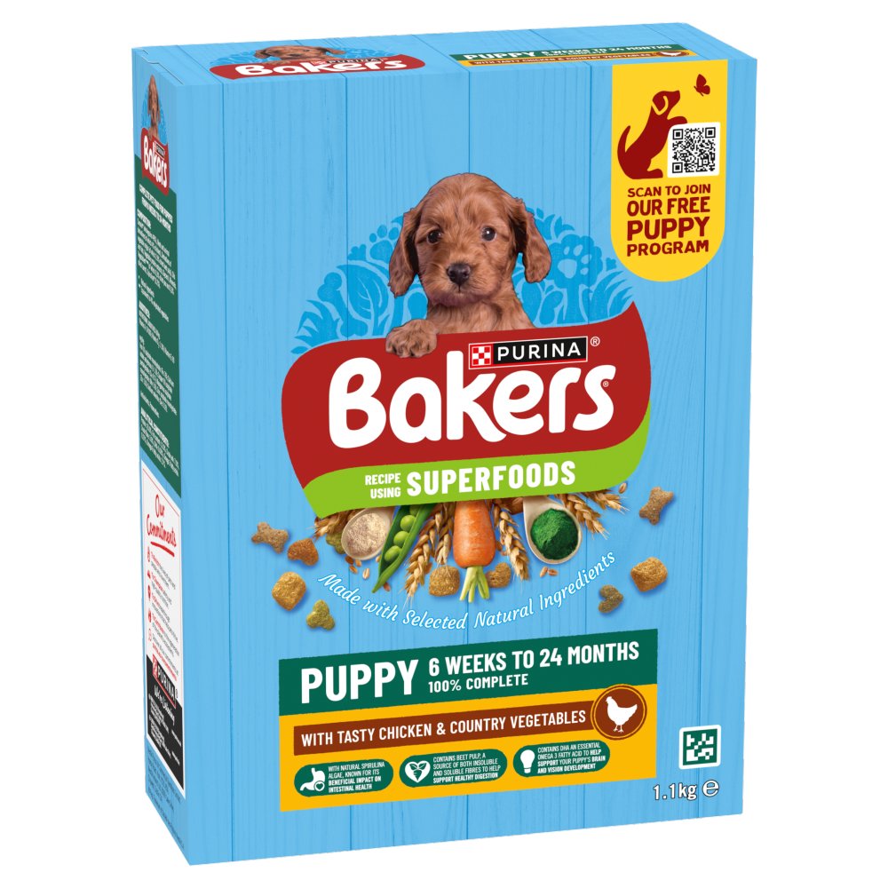 Bakers Superfoods Puppy Dry Dog Food – Natural Chicken & Vegetables – 1.1kg