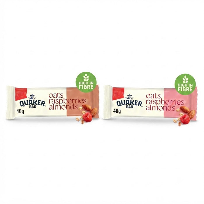 Quaker Oat Cereal Bars - 40g x 20 Pack - Choice of Chocolate & Hazelnuts or Ras