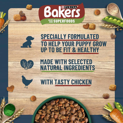 Bakers Superfoods Puppy Dry Dog Food – Natural Chicken & Vegetables – 1.1kg