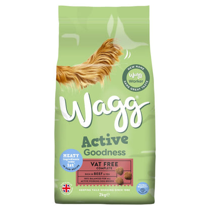 Wagg Active Goodness Working Complete Dry Dog Food – Beef & Veg or Chicken & Veg