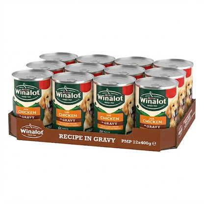 WINALOT Classics Chicken in Gravy Wet Dog Food – 12 x 400g Cans