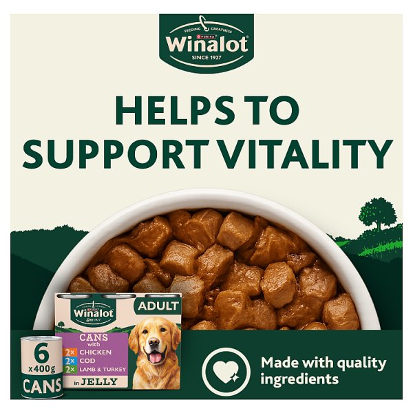 WINALOT Classics Chicken in Gravy Wet Dog Food – 12 x 400g Cans