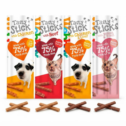 Webbox Tasty Sticks Dog & Cat Treats Multipack | Chicken, Beef, Chicken & Liver