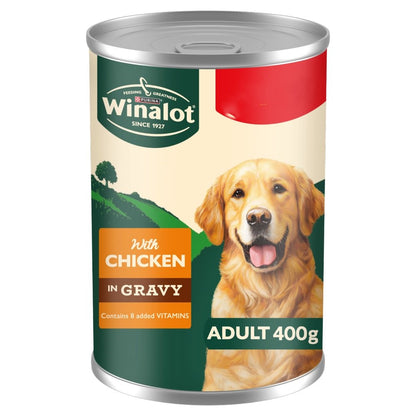 WINALOT Classics Chicken in Gravy Wet Dog Food – 12 x 400g Cans