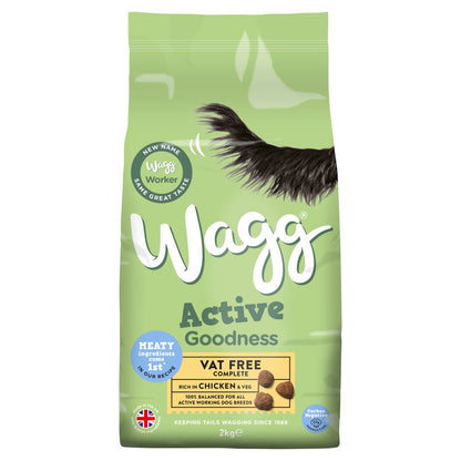 Wagg Active Goodness Working Complete Dry Dog Food – Beef & Veg or Chicken & Veg