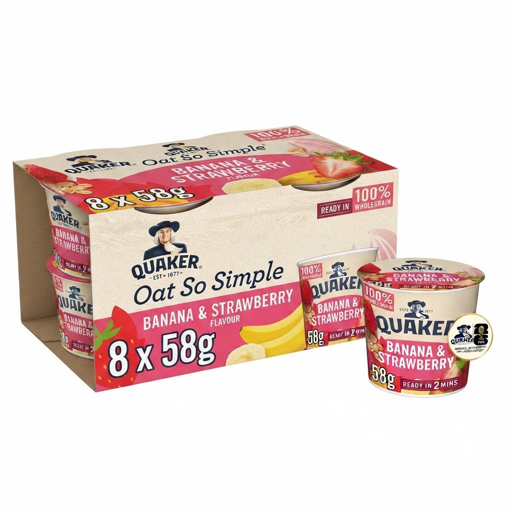 Quaker Oat So Simple Porridge Pots - Instant Oatmeal Cups (Pack of 8)