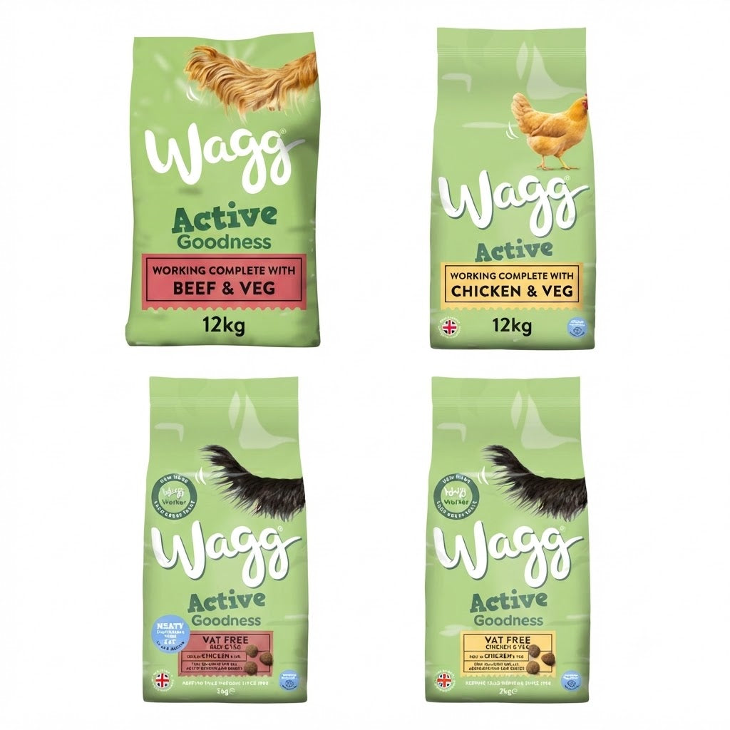 Wagg Active Goodness Working Complete Dry Dog Food – Beef & Veg or Chicken & Veg