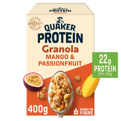 Quaker Protein Granola - High Protein Breakfast Cereal (6 x 400g Bulk Pack)