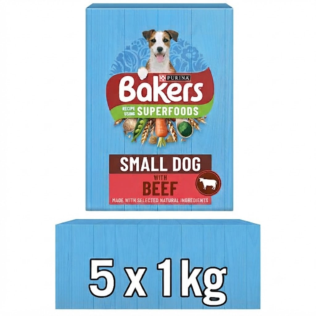 Bakers Superfoods Dry Dog Food for Small Dogs – Natural Beef & Chicken Recipes
