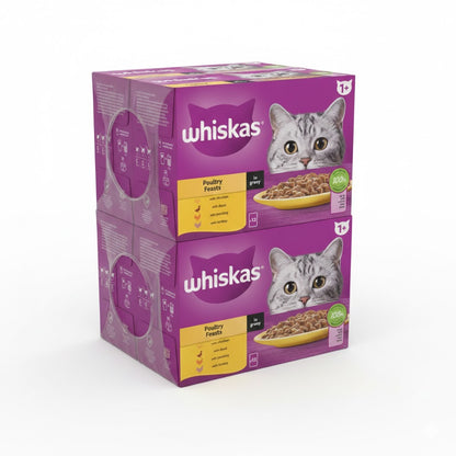 Whiskas 1+ Adult Wet Cat Food Pouches – 4 x 12 x 85g Multi-Pack