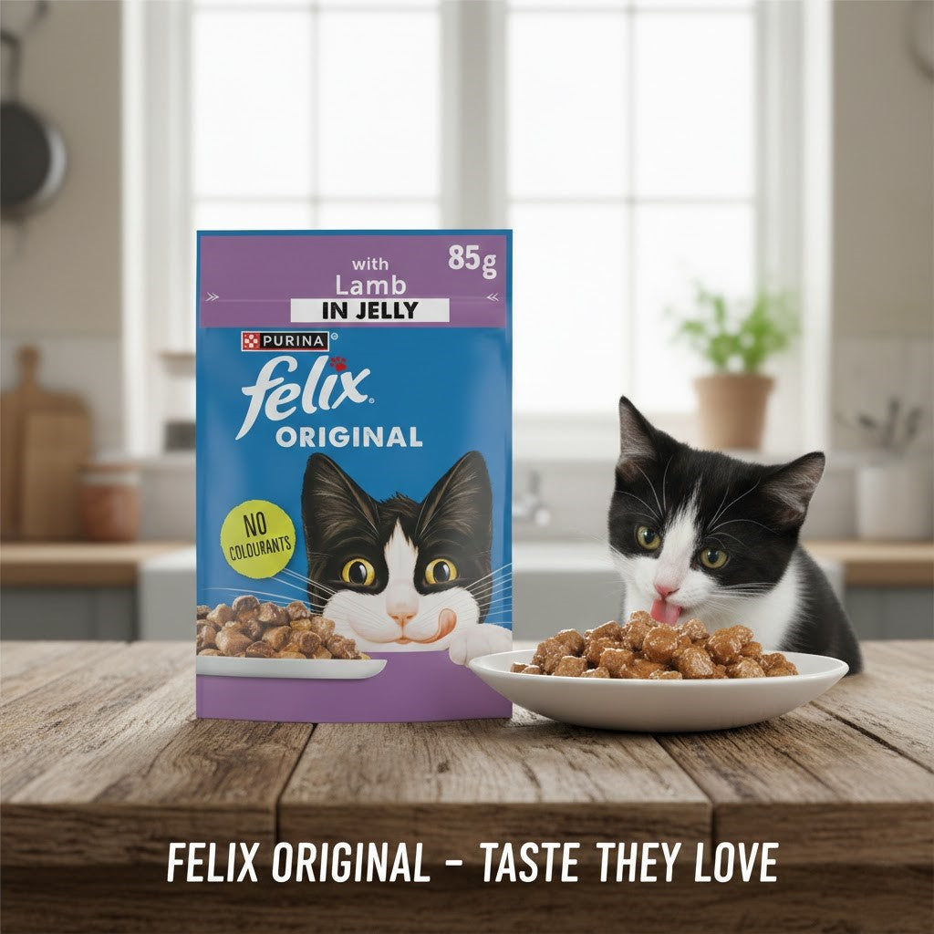 FELIX Original Wet Cat Food in Jelly – Chicken, Salmon & Lamb Flavors