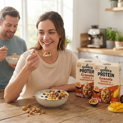 Quaker Protein Granola - High Protein Breakfast Cereal (6 x 400g Bulk Pack)