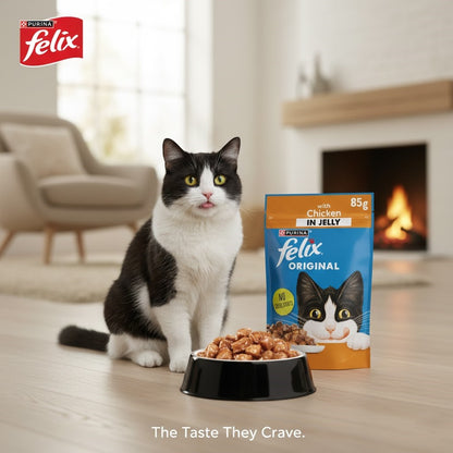 FELIX Original Wet Cat Food in Jelly – Chicken, Salmon & Lamb Flavors