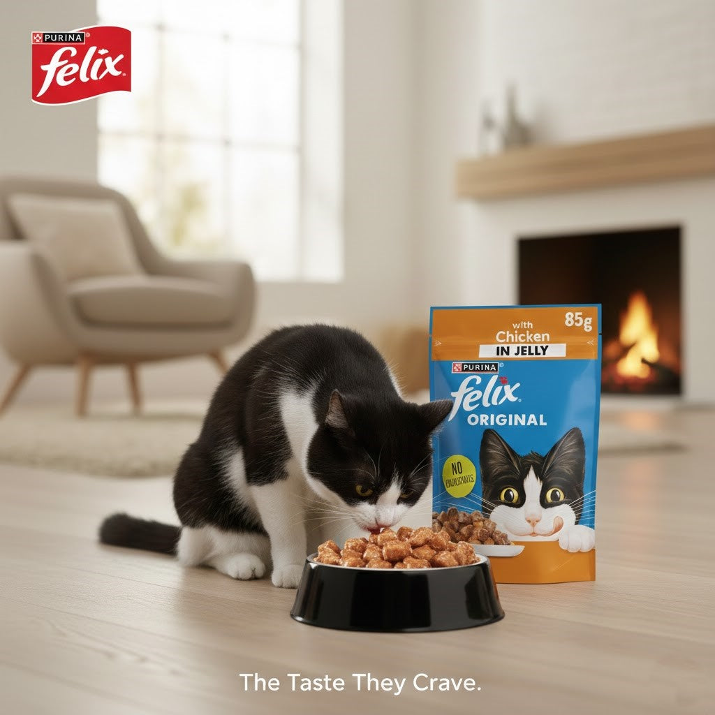 FELIX Original Wet Cat Food in Jelly – Chicken, Salmon & Lamb Flavors