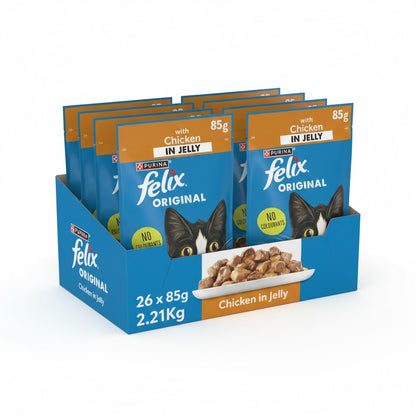 FELIX Original Wet Cat Food in Jelly – Chicken, Salmon & Lamb Flavors