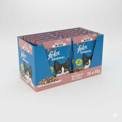 FELIX Original Wet Cat Food in Jelly – Chicken, Salmon & Lamb Flavors