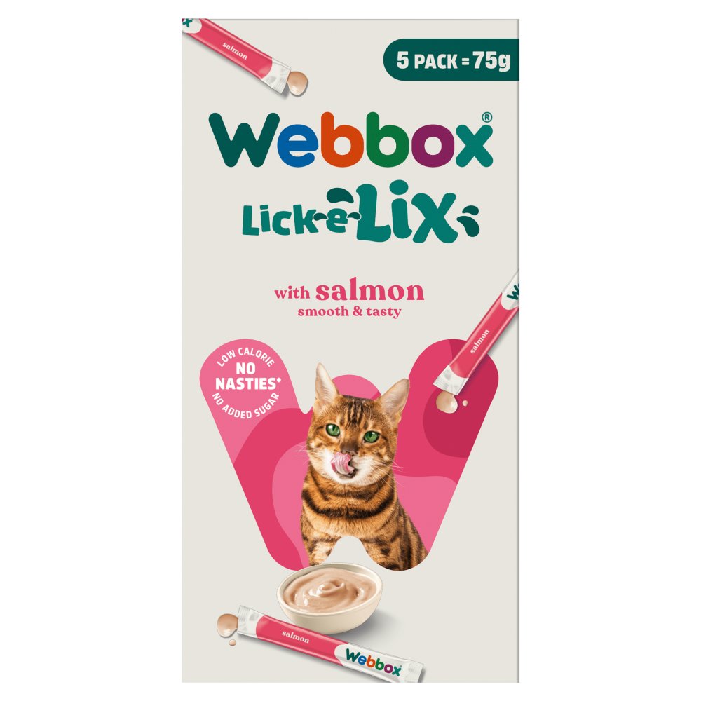 Webbox Lick-e-Lix Cat Treats 75g x 10 | Salmon & Chicken Creamy Treats