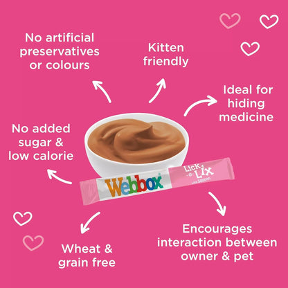 Webbox Lick-e-Lix Cat Treats 75g x 10 | Salmon & Chicken Creamy Treats