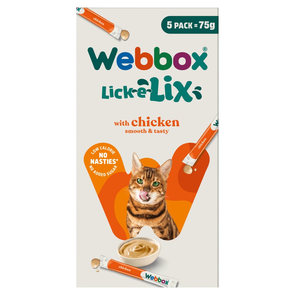Webbox Lick-e-Lix Cat Treats 75g x 10 | Salmon & Chicken Creamy Treats