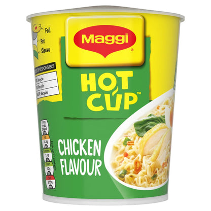 Maggi Hot Cup Instant Noodles – Chicken & Curry Flavors (8 x 59g Pack)
