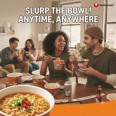 Nongshim Bowl Noodle Instant Soup – Spicy Chicken & Hot & Spicy Flavors (100g)