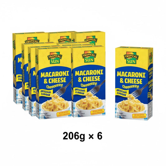 6 Pack Tropical Sun Macaroni & Cheese Original Flavour 206g x6 - Bulk Value Pack