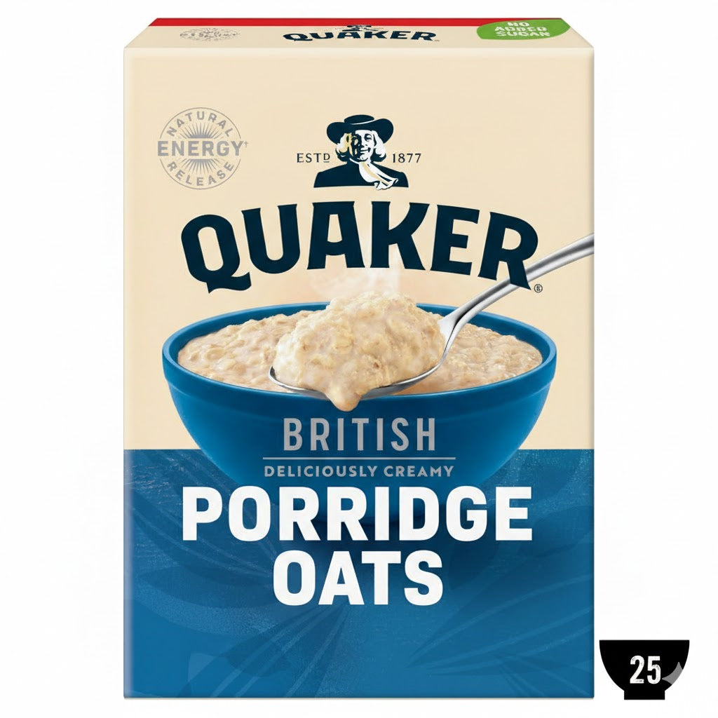 Quaker British Rolled Oats - Traditional Porridge Oats (6 x 1kg Bulk Pack)