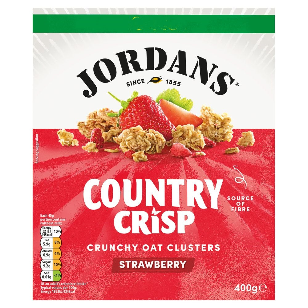 Jordans Country Crisp Strawberry - Crunchy Oat Clusters (6 x 400g Bulk Pack)