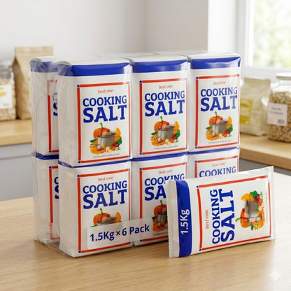 Best-One Cooking Salt 1.5kg (Pack of 6) | Bulk Multipurpose Kitchen Salt