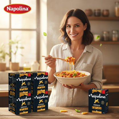 Napolina Italian Pasta – Fusilli, Spaghetti or Penne (400g x 6 Pack)