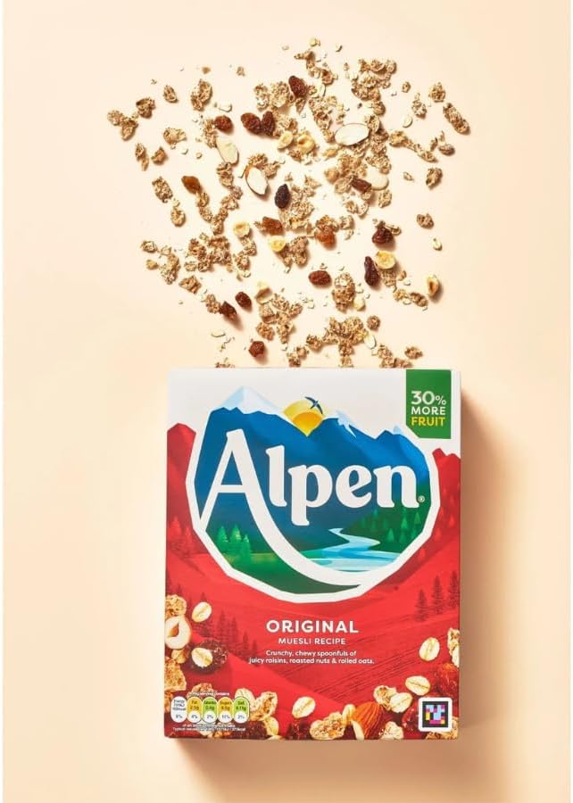 Alpen Muesli Breakfast Cereal - Traditional & No Added Sugar Variants (6 x 550g Bulk Pack)