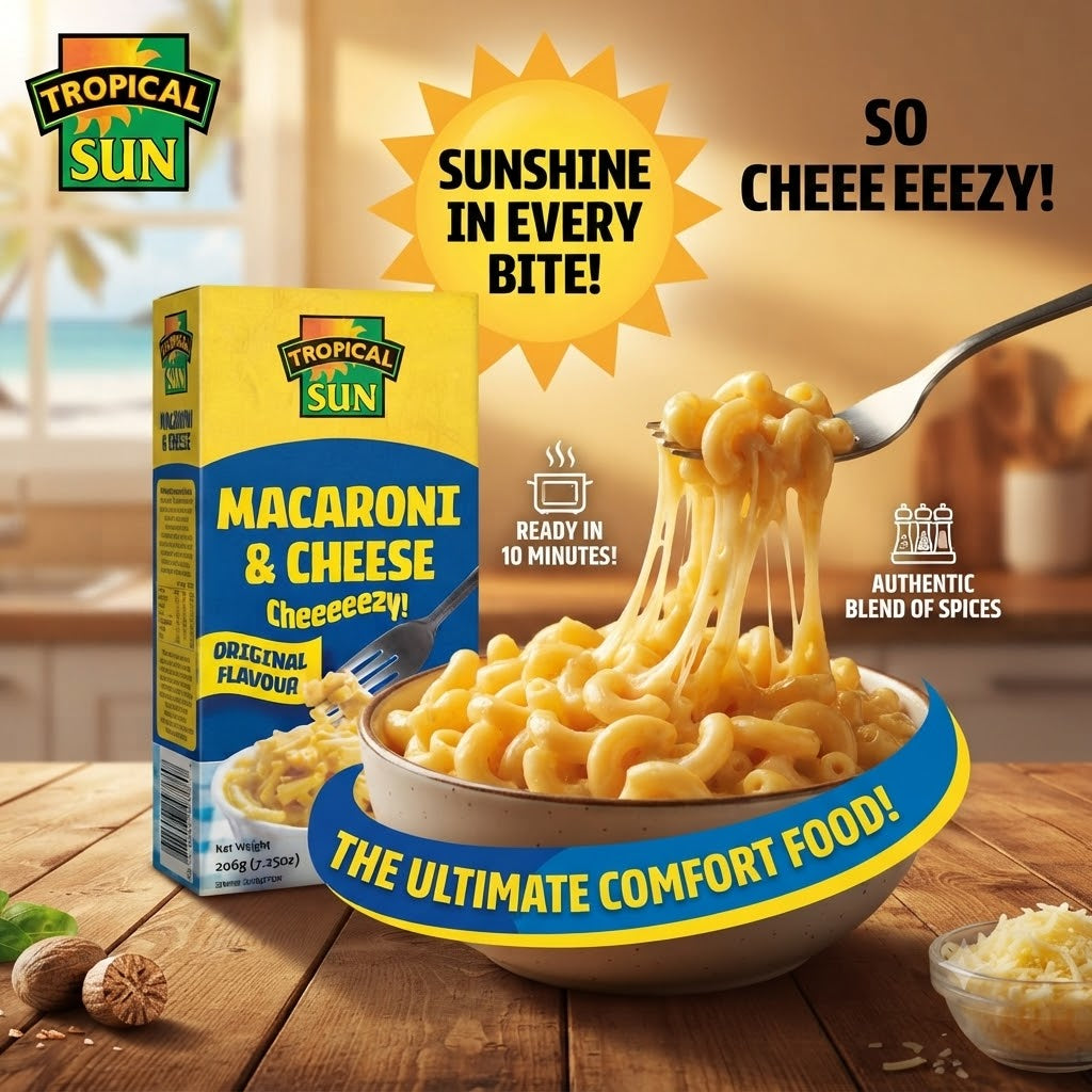 6 Pack Tropical Sun Macaroni & Cheese Original Flavour 206g x6 - Bulk Value Pack