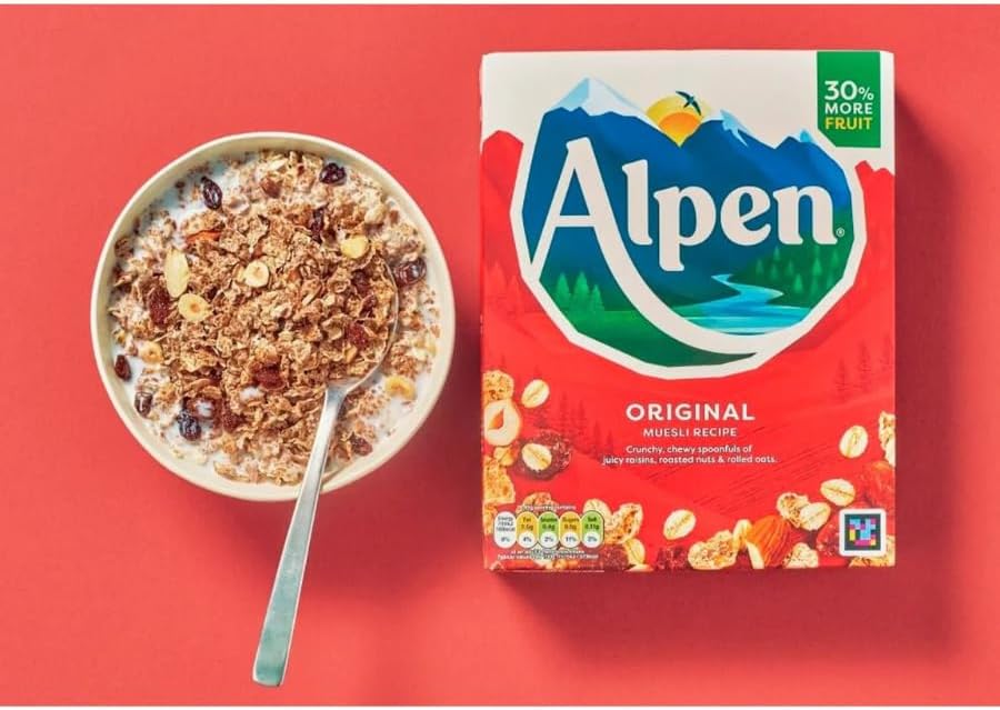 Alpen Muesli Breakfast Cereal - Traditional & No Added Sugar Variants (6 x 550g Bulk Pack)
