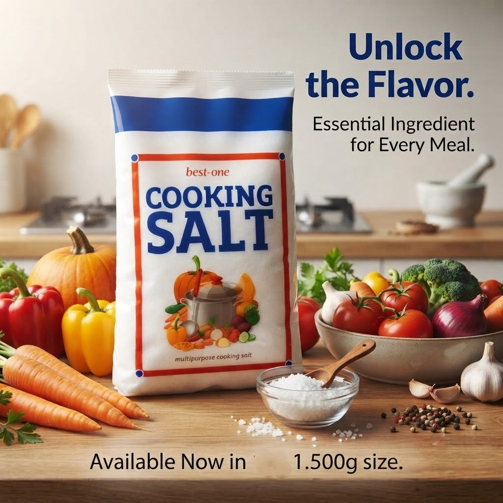 Best-One Cooking Salt 1.5kg (Pack of 6) | Bulk Multipurpose Kitchen Salt